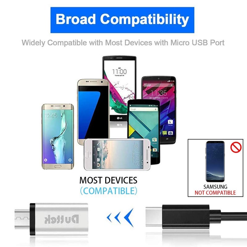 Duttek USB-C to Micro USB Adapter, 480Mbps, OTG Compatible, for FLIR One Pro, Huawei Y7/Y6/P Smart/P8 Lite and Smartphones, Tablets - Image 4